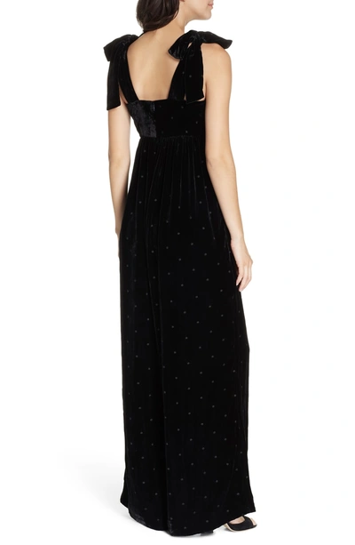 Shop Ulla Johnson Minnet Dot Velvet Jumpsuit In Jet