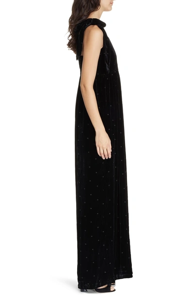 Shop Ulla Johnson Minnet Dot Velvet Jumpsuit In Jet