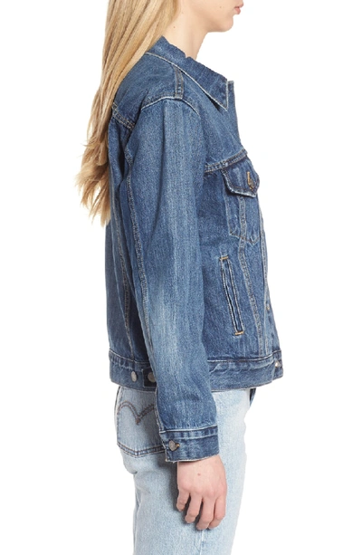 Shop Levi's Ex-boyfriend Denim Trucker Jacket In Groovemarks