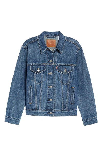 Shop Levi's Ex-boyfriend Denim Trucker Jacket In Groovemarks