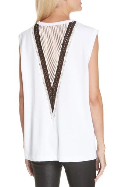Shop Helmut Lang Pointelle Detail Muscle Tank In White