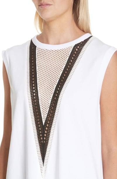 Shop Helmut Lang Pointelle Detail Muscle Tank In White