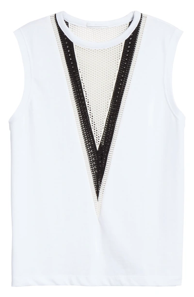 Shop Helmut Lang Pointelle Detail Muscle Tank In White
