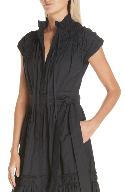 Shop Proenza Schouler Smocked Poplin Dress In Black