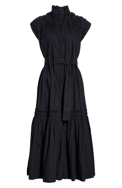 Shop Proenza Schouler Smocked Poplin Dress In Black