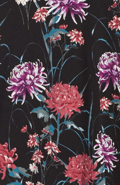 Shop Daniel Rainn Lace Floral Print Top In Black/ Claret
