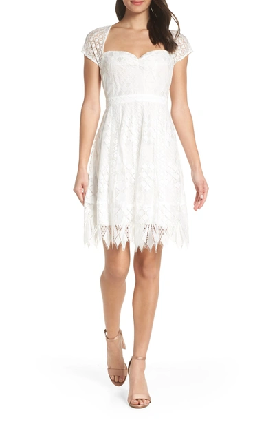 Shop Foxiedox Bravo Zulu Lace Sweetheart Cocktail Dress In Off White