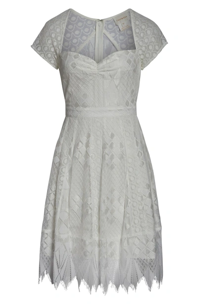 Shop Foxiedox Bravo Zulu Lace Sweetheart Cocktail Dress In Off White