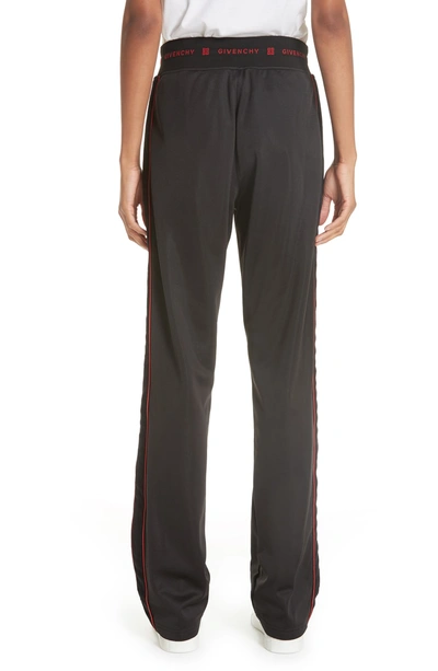 Shop Givenchy Logo Waist Neoprene Track Pants In Black/ Red