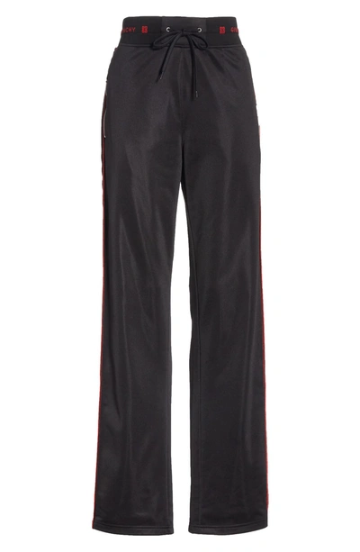 Shop Givenchy Logo Waist Neoprene Track Pants In Black/ Red