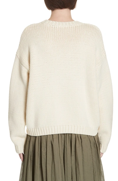 Shop Tory Burch Oversize Intarsia Sweater In New Ivory