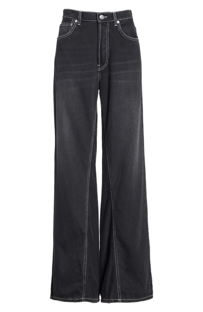 Shop Ganni Black Washed Denim Jeans In Black Washed 055