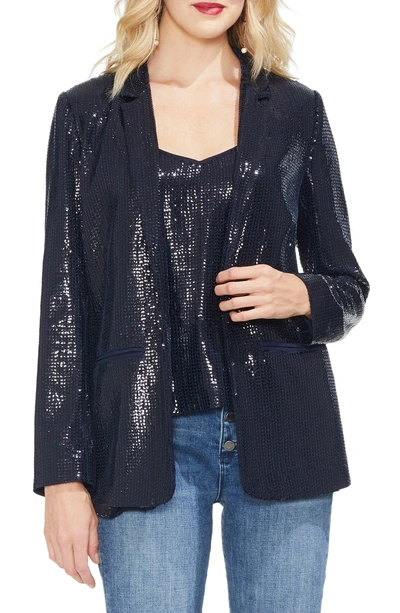 Shop Vince Camuto Sequin Blazer In Classic Navy