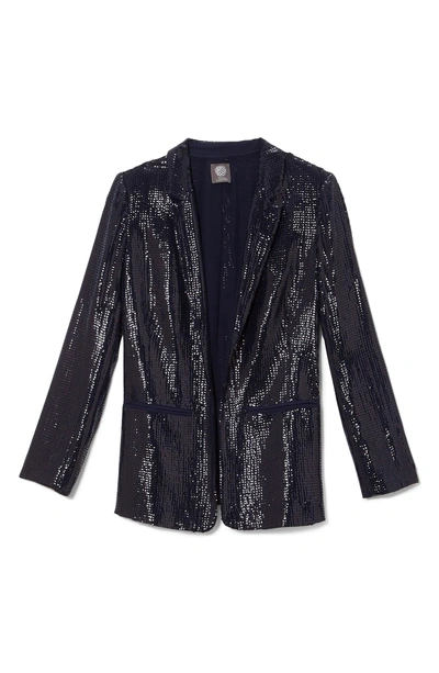 Shop Vince Camuto Sequin Blazer In Classic Navy