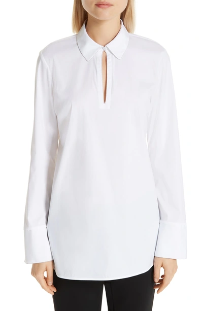 Shop Lafayette 148 Agatha Keyhole Blouse In White