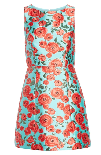 Shop Alice And Olivia Lindsey Structured Fit & Flare Dress In Light Aqua Multi