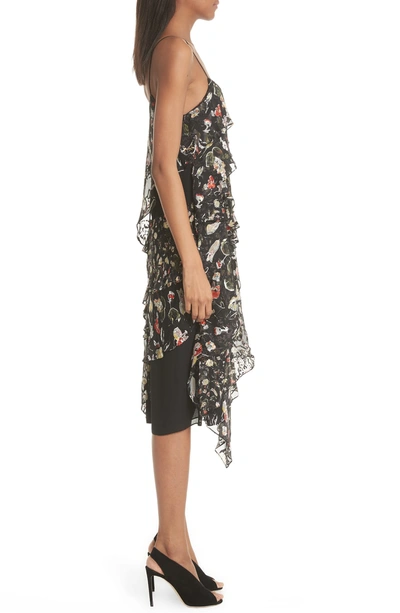 Shop Grey Jason Wu Painterly Floral Print Silk Blend Dress In Black Multi