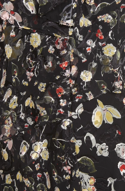 Shop Grey Jason Wu Painterly Floral Print Silk Blend Dress In Black Multi
