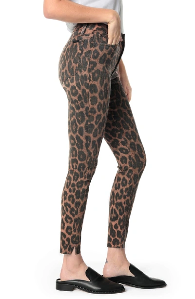 Shop Joe's Charlie Ankle Slit Skinny Jeans In Leopard Print