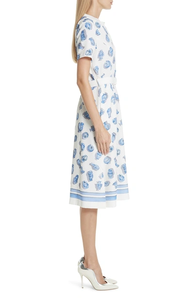 Shop Altuzarra Pot Print Belted Midi Dress In Ivory