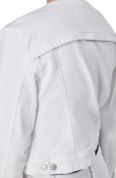 Shop J Brand Harlow Collarless Ruffle Detail Jacket In Luna