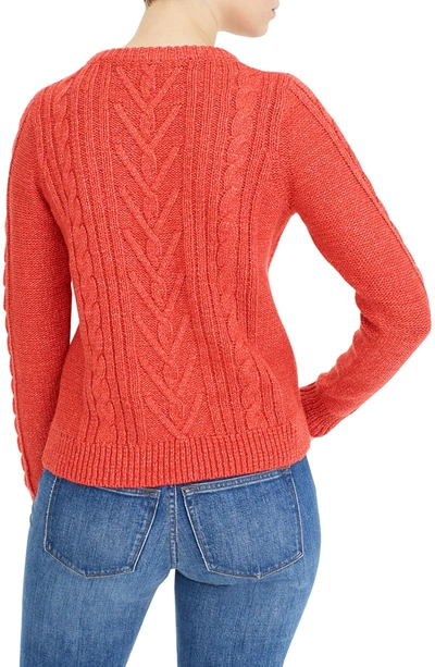 Shop Jcrew Cable Knit Sweater In Orange