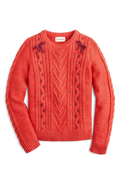 Shop Jcrew Cable Knit Sweater In Orange