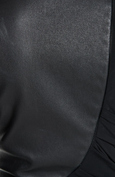 Shop Alexander Wang Leather Detail Cowl Neck Jersey Dress In Black