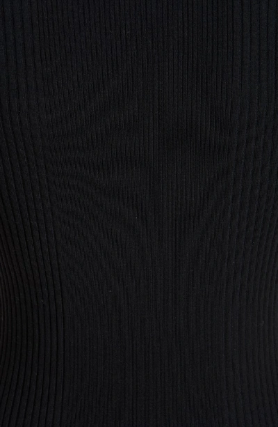 Shop Alexander Wang Ruffle Hem Ribbed Dress In Black