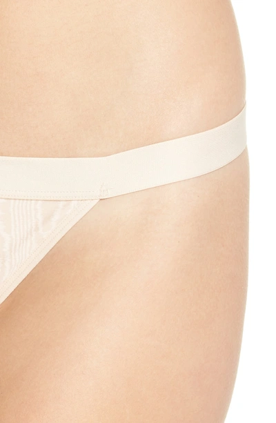 Shop Negative Underwear Moire Thong In Peach