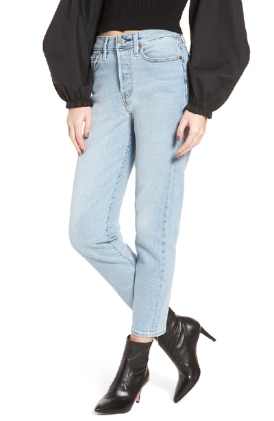 Shop Levi's Wedgie Icon Fit High Waist Crop Jeans In Bauhaus Blues