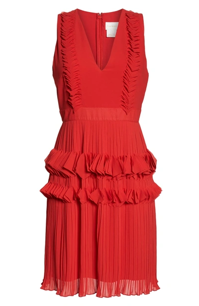 Shop Foxiedox Love Ruffle Dress In Red