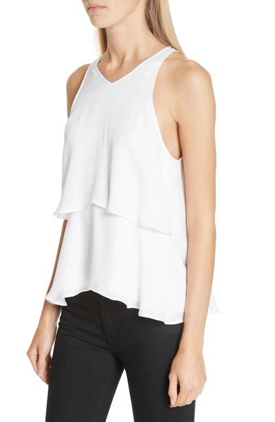 A.l.c Duran Tiered Silk V-neck Top In Eggshell