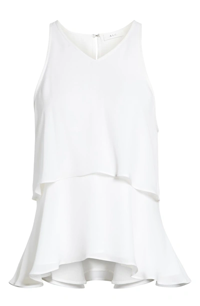 A.l.c Duran Tiered Silk V-neck Top In Eggshell