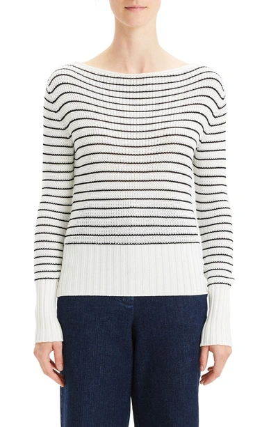 Shop Theory Stripe Sweater In Ivory/ Black