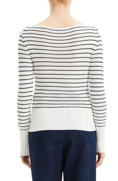 Shop Theory Stripe Sweater In Ivory/ Black