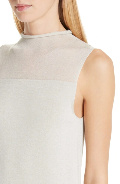 Shop Lafayette 148 Sheer Yoke Shell Tank In Stucco