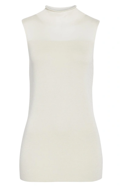 Shop Lafayette 148 Sheer Yoke Shell Tank In Stucco