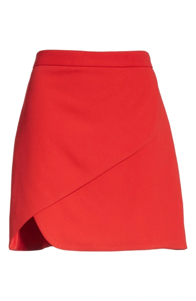 Shop Alice And Olivia Dasia Asymmetrical Miniskirt In Cherry