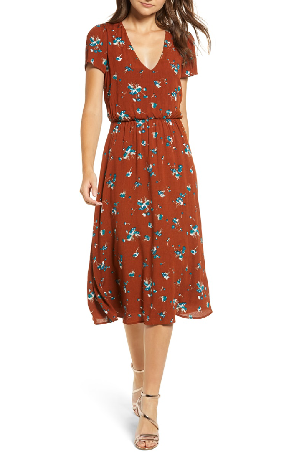 blouson midi dress wayf