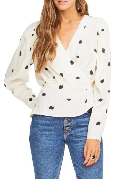 Shop Astr Mia Dot Top In Cream Black Dot