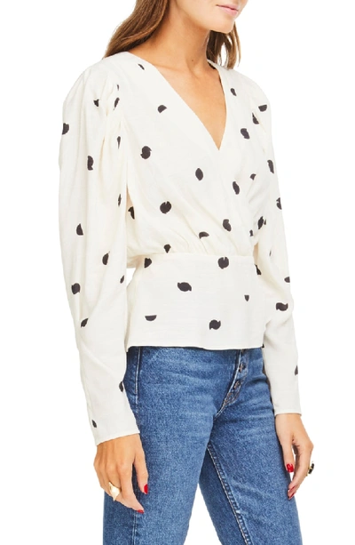 Shop Astr Mia Dot Top In Cream Black Dot