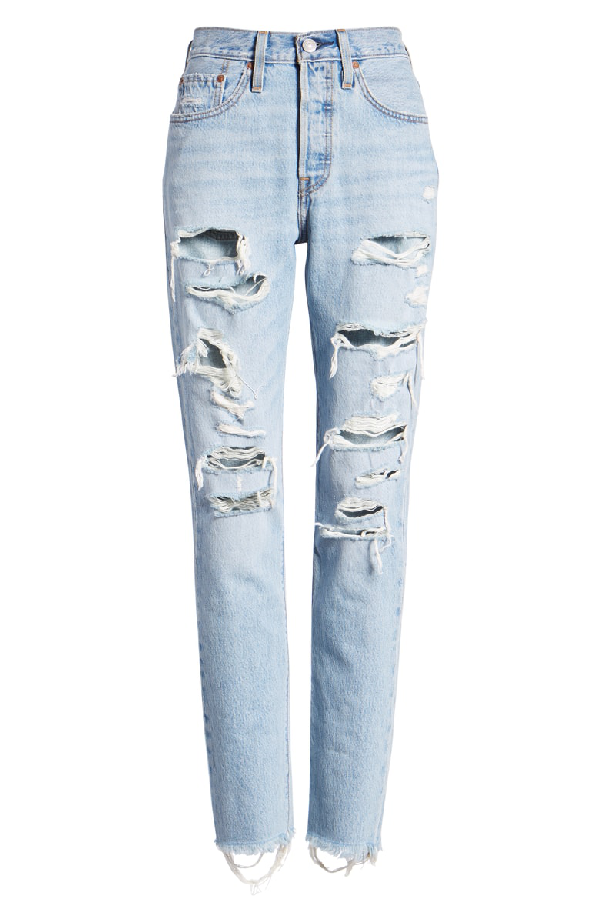 levis 501 skinny thrashed