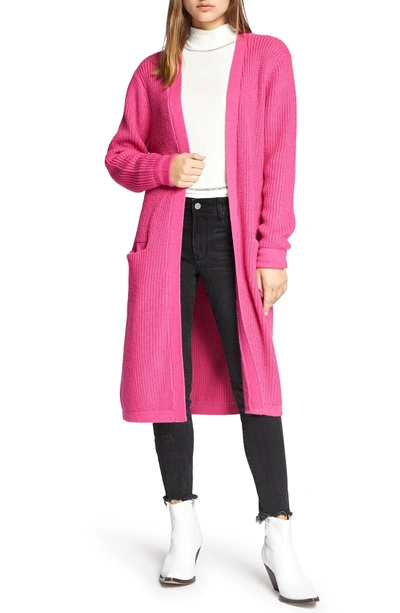Shop Sanctuary Hit The Road Long Cardigan In Street Pink