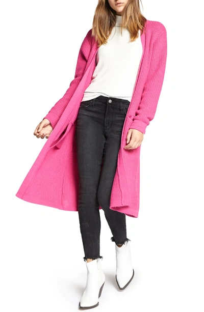 Shop Sanctuary Hit The Road Long Cardigan In Street Pink