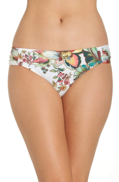 Shop Becca Emma Reversible Bikini Bottoms In White Multi