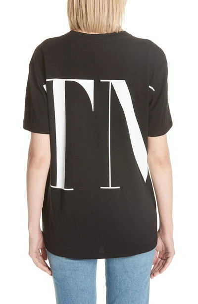 Shop Valentino Logo Letters Tee In Black