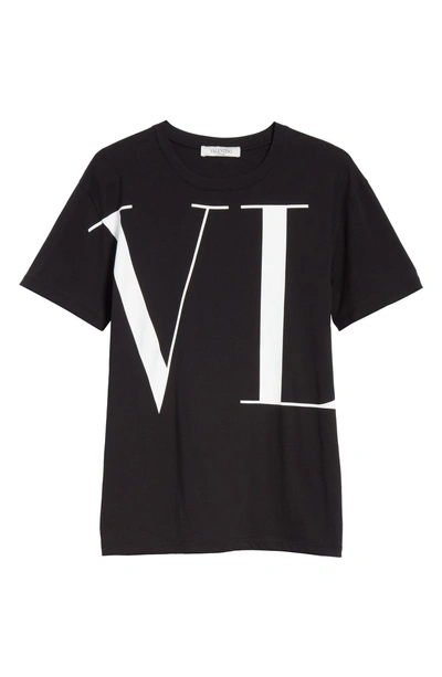 Shop Valentino Logo Letters Tee In Black