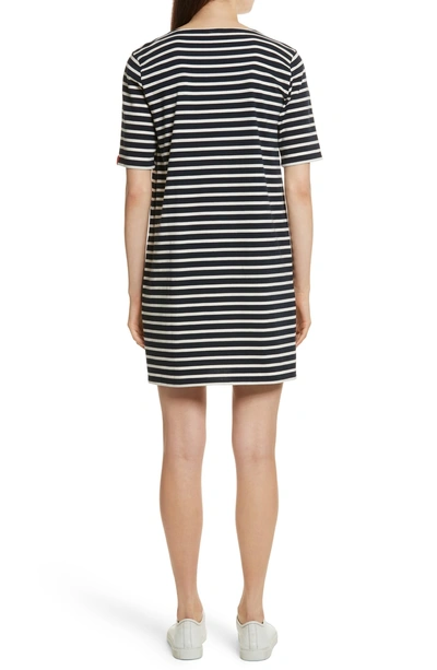 Shop Kule The Tee Stripe Dress In Navy/ Cream