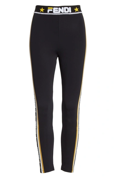 Shop Fendi X Fila Mania Logo Leggings In Black